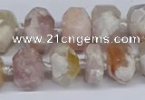 CAA1115 15.5 inches 10*14mm - 12*16mm faceted nuggets sakura agate beads