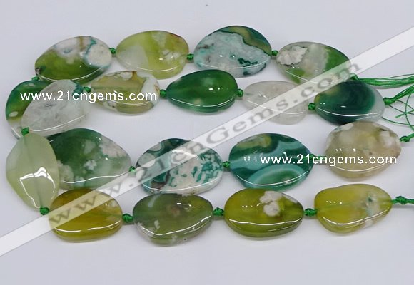 CAA1125 15.5 inches 25*35mm - 30*40mm freeform sakura agate beads