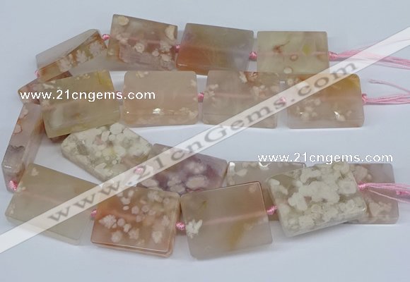 CAA1131 15.5 inches 30*40mm rectangle sakura agate gemstone beads