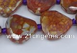 CAA1135 18*20mm - 25*35mm faceted freeform dragon veins agate beads