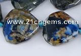 CAA1136 18*20mm - 25*35mm faceted freeform dragon veins agate beads