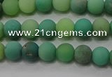 CAA1150 15.5 inches 4mm round matte grass agate beads wholesale