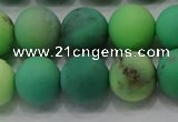 CAA1152 15.5 inches 8mm round matte grass agate beads wholesale