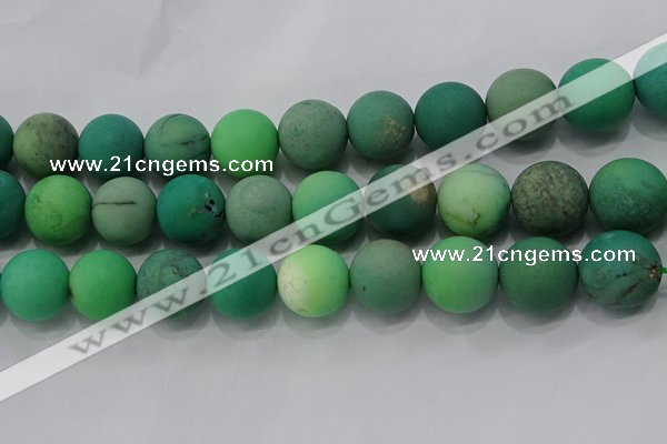 CAA1156 15.5 inches 16mm round matte grass agate beads wholesale