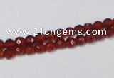 CAA117 15.5 inches 4mm faceted round red agate gemstone beads