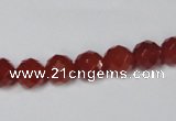 CAA118 15.5 inches 8mm faceted round red agate gemstone beads