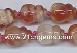 CAA1183 15.5 inches 15*20mm carved calabash sakura agate beads