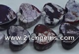 CAA1187 15.5 inches 16mm - 18mm heart dragon veins agate beads