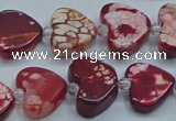 CAA1188 15.5 inches 16mm - 18mm heart dragon veins agate beads