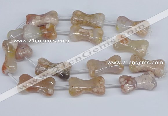 CAA1192 15.5 inches 22*40mm - 25*45mm bone sakura agate beads