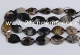 CAA1199 15.5 inches 20*25mm - 25*35mm faceted freeform sakura agate beads