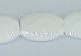 CAA12 15.5 inches 20*30mm faceted oval white agate gemstone beads