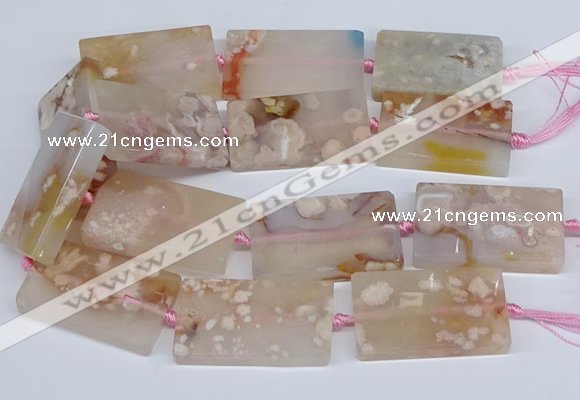 CAA1201 15.5 inches 30*50mm rectangle sakura agate beads