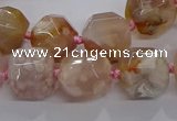 CAA1208 15.5 inches 10*14mm - 12*16mm faceted nuggets sakura agate beads