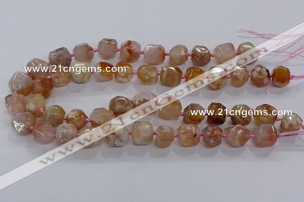 CAA1208 15.5 inches 10*14mm - 12*16mm faceted nuggets sakura agate beads