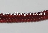 CAA121 15.5 inches 3*5mm rondelle red agate gemstone beads