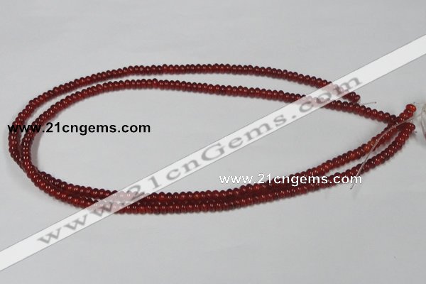 CAA121 15.5 inches 3*5mm rondelle red agate gemstone beads