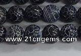 CAA1211 15.5 inches 8mm round frosted agate beads wholesale