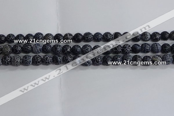 CAA1211 15.5 inches 8mm round frosted agate beads wholesale