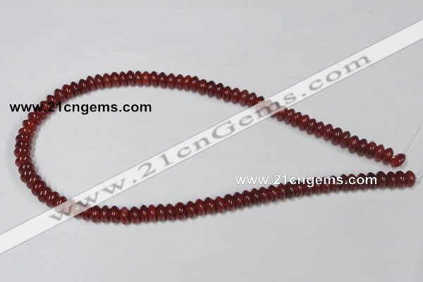 CAA122 15.5 inches 5*8mm rondelle red agate gemstone beads