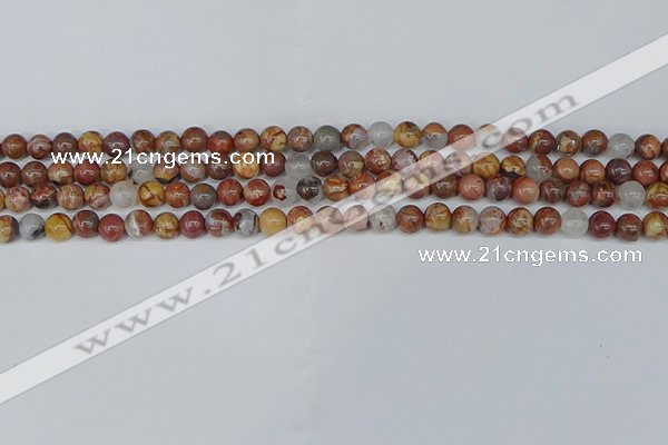 CAA1220 15.5 inches 4mm round gold mountain agate beads