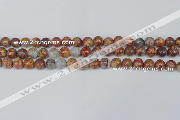 CAA1222 15.5 inches 8mm round gold mountain agate beads