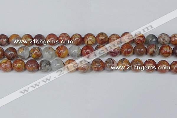 CAA1224 15.5 inches 12mm round gold mountain agate beads