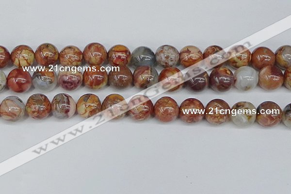 CAA1225 15.5 inches 14mm round gold mountain agate beads