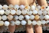 CAA1232 15.5 inches 10mm faceted nuggets matte dendritic agate beads