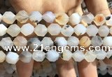 CAA1233 15.5 inches 12mm faceted nuggets matte dendritic agate beads