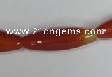 CAA127 15.5 inches 10*30mm rice red agate gemstone beads