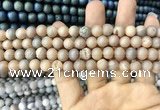 CAA1292 15.5 inches 8mm round matte plated druzy agate beads