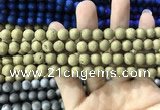 CAA1296 15.5 inches 8mm round matte plated druzy agate beads