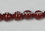 CAA130 15.5 inches 10*12mm egg-shaped red agate gemstone beads