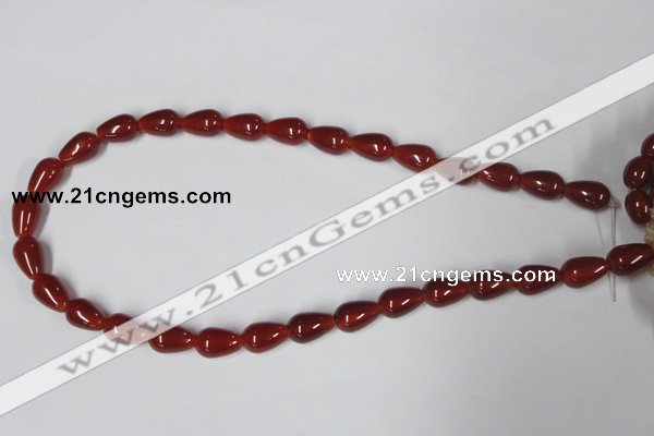 CAA131 15.5 inches 9*14mm teardrop red agate gemstone beads