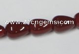 CAA132 15.5 inches 10*14mm teardrop red agate gemstone beads