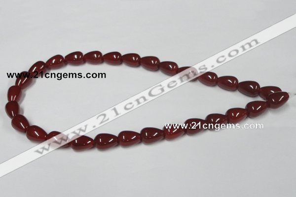 CAA132 15.5 inches 10*14mm teardrop red agate gemstone beads