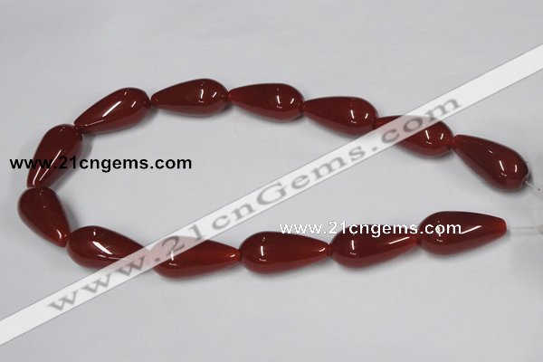 CAA134 15.5 inches 15*30mm teardrop red agate gemstone beads