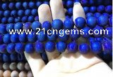 CAA1340 15.5 inches 12mm round matte plated druzy agate beads