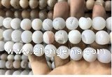 CAA1351 15.5 inches 14mm round matte plated druzy agate beads