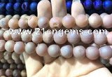 CAA1353 15.5 inches 14mm round matte plated druzy agate beads