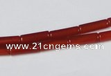 CAA136 15.5 inches 4*13mm column red agate gemstone beads