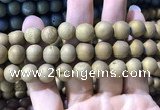 CAA1376 15.5 inches 16mm round matte plated druzy agate beads