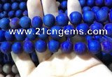 CAA1380 15.5 inches 16mm round matte plated druzy agate beads