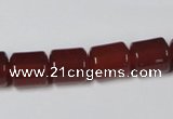 CAA139 15.5 inches 9*12mm column red agate gemstone beads