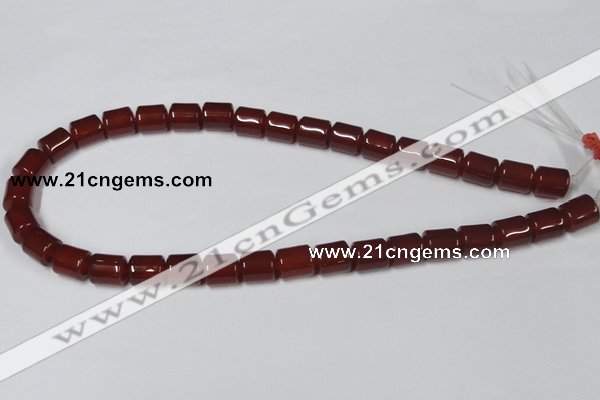 CAA139 15.5 inches 9*12mm column red agate gemstone beads