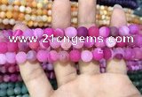 CAA1407 15.5 inches 8mm round matte druzy agate beads