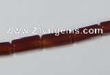 CAA141 15.5 inches 6*12mm faceted column red agate gemstone beads