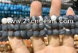 CAA1410 15.5 inches 8mm round matte druzy agate beads