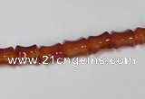 CAA142 15.5 inches 6*8mm bamboo shape red agate gemstone beads